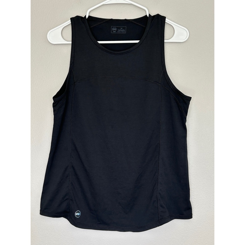 Janji Womens Run All Day Tank top Black M Athletic lightweight UPF reflective